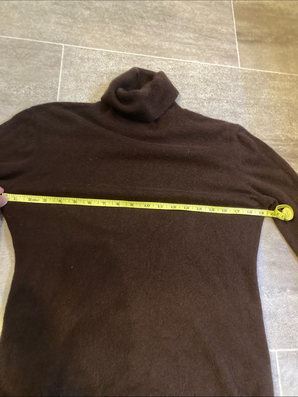 Cashmere Brown Turtleneck Sweater - Classic Knit - Picture 4 of 6